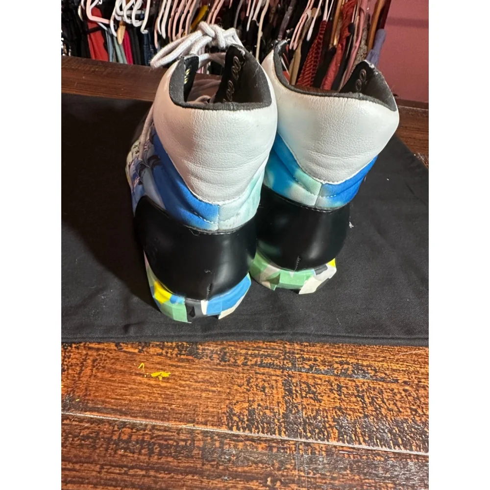 Men's John Fluevog Vegan Vogs Boots 11 Black Blue - Picture 8 of 13